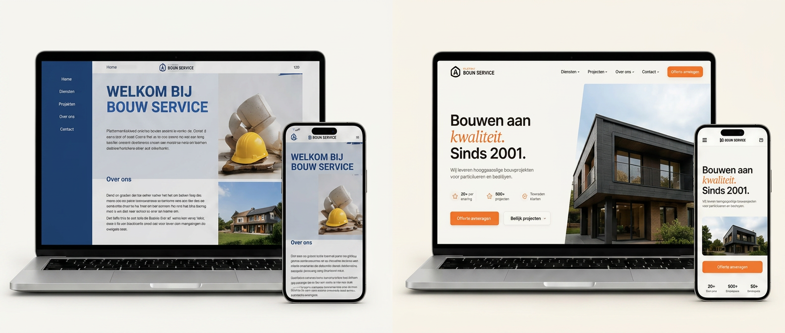 Voor en na: ScaleStudios transformeert verouderde websites naar moderne, premium websites die meer klanten opleveren